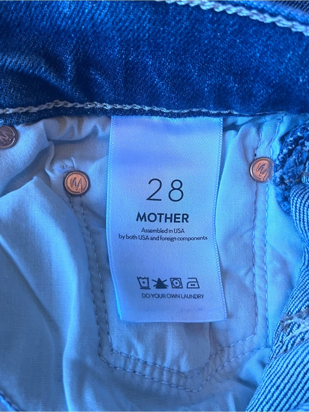 MOTHER Women’s Lil Tomcat Roller Skimp Jeans Size 28 Wide-Leg Button Fly - Picture 11 of 13